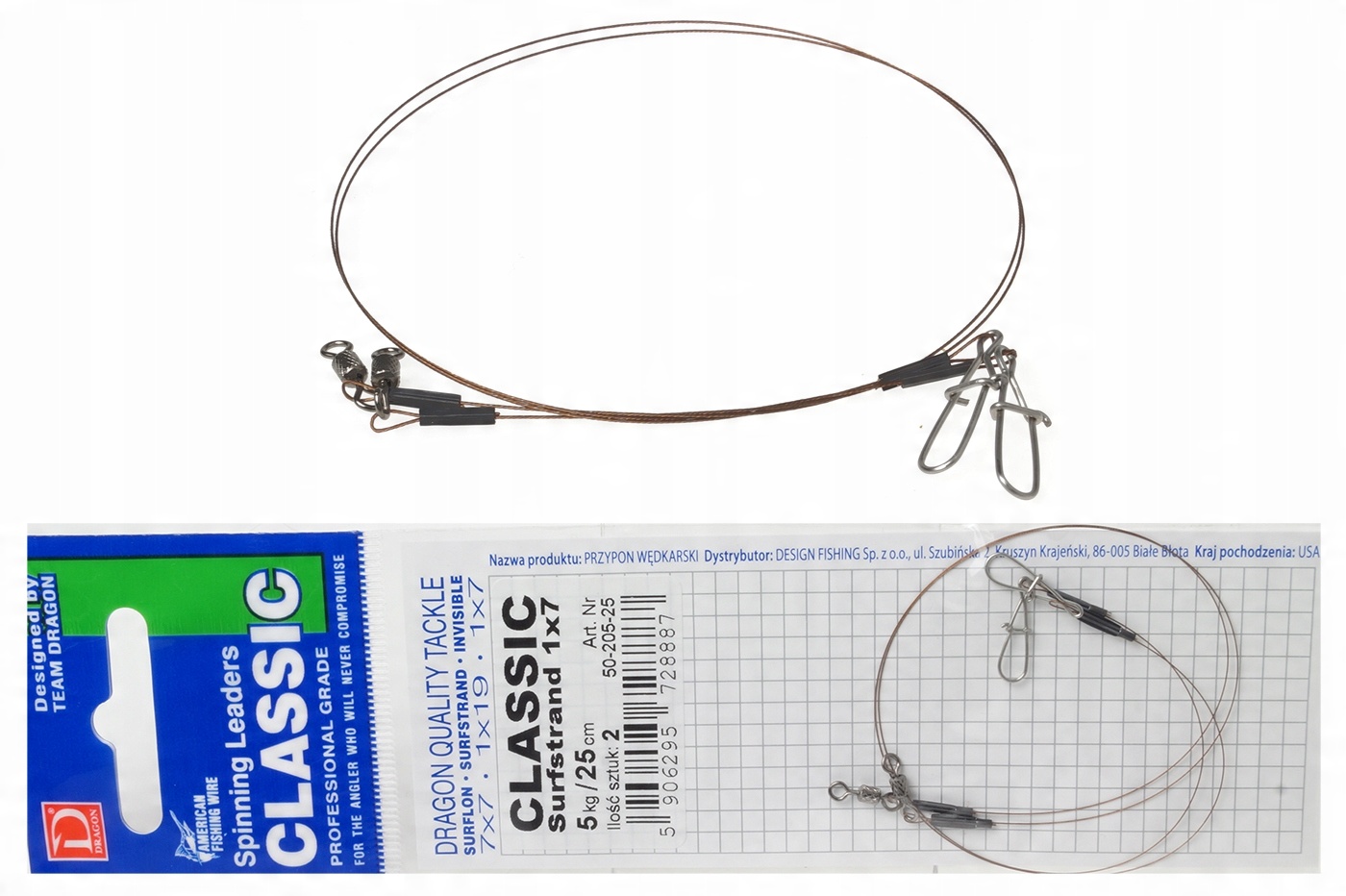 

Przypon Dragon Classic Surfstrand 1x7 5KG/25CM