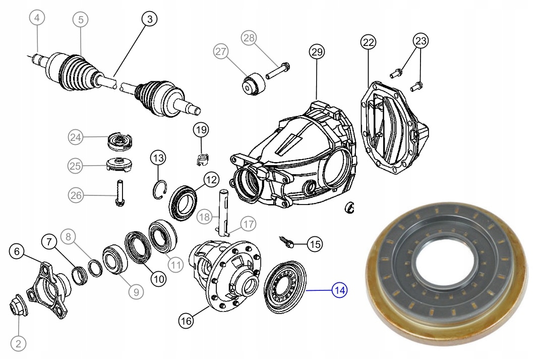 5127704AB - Задний мост печать Chrysler 300C RWD 05-