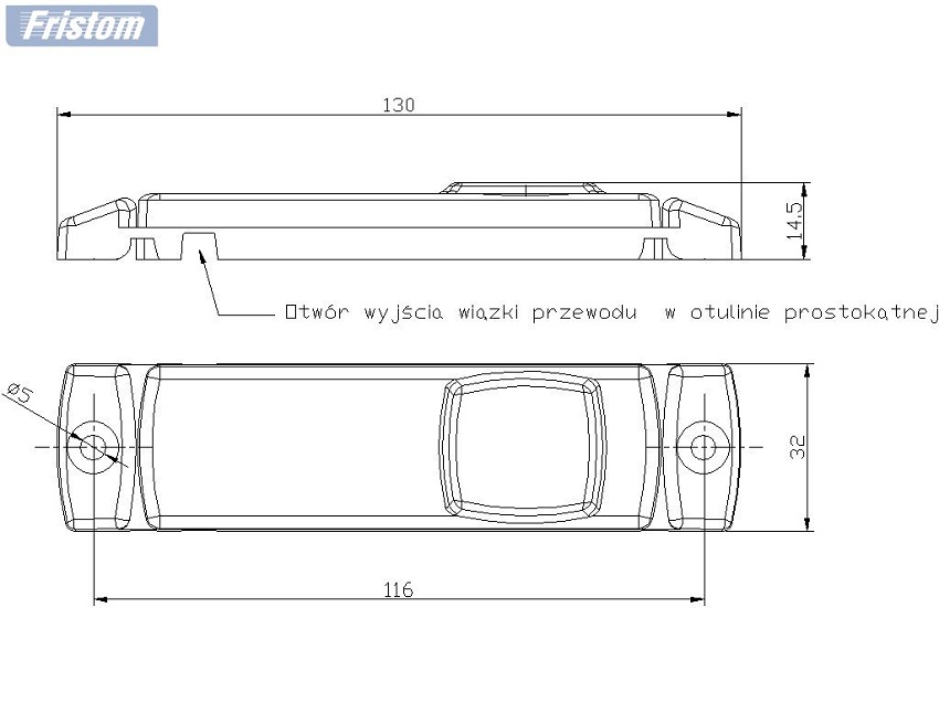LAMPA PRZEDNIA BIAŁA Z ODBLASKIEM LED FT 18B Marka Fristom