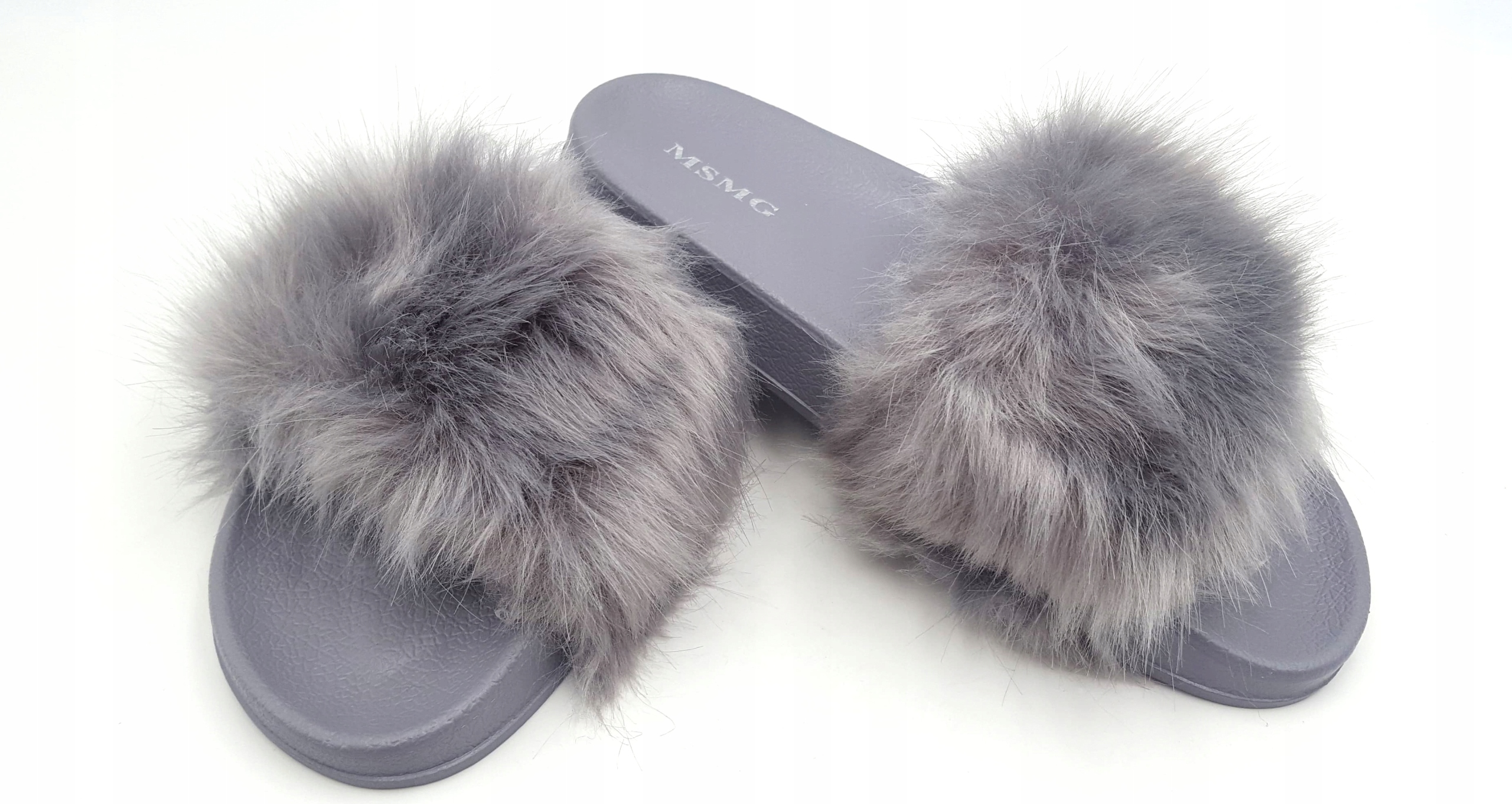 CIEPLUTKIE KLAPKI Z FUTERKIEM SZARY KOLOR R.39