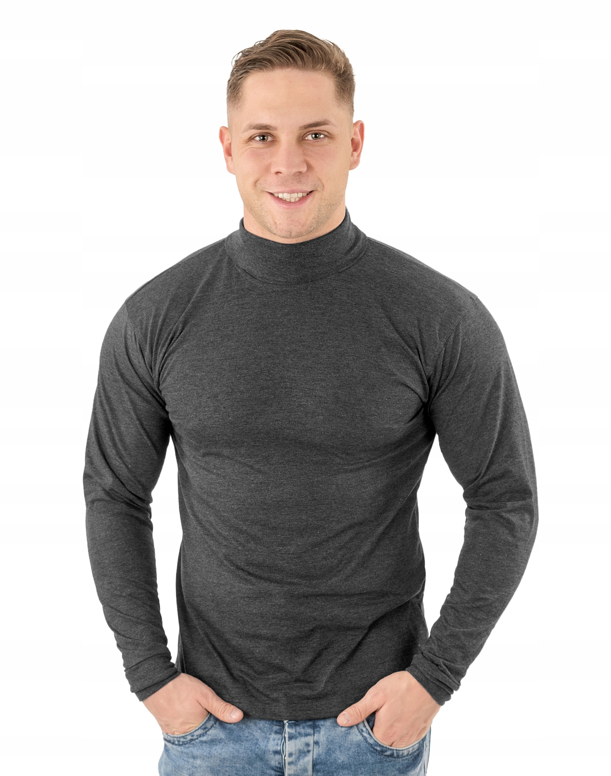 

Elegancki Sweter Golf Męski Golfy Wxm 4XL antracyt