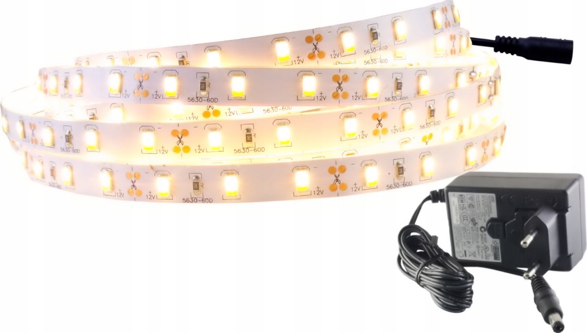 

Zestaw taśma Led 300 Smd IP20 5630 Ciepła 1.5m