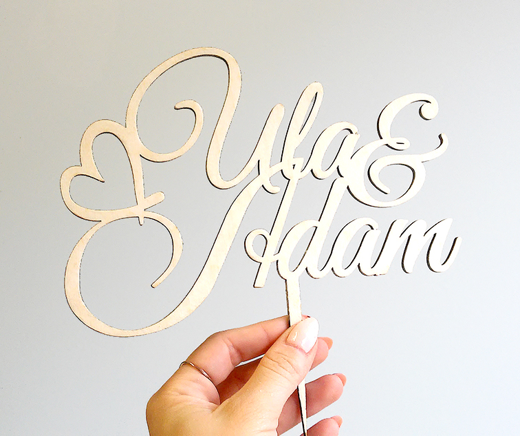 TOPPER na tort ślub personalizacja SKLEJKA! Kod producenta 003