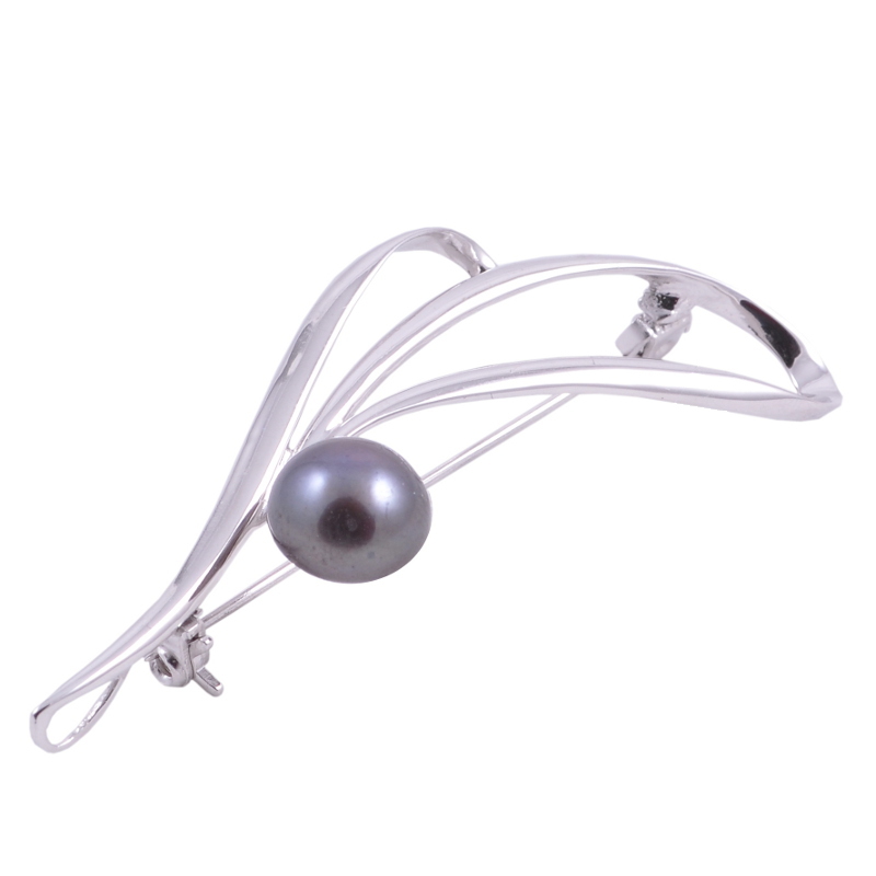 Stříbrná Brož S Pravou Perlou – Přívěsek