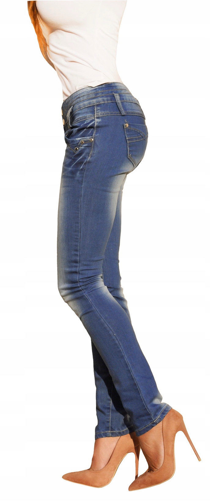 #L203 Wygodne Spodnie Jeans Dopasowane Rurki XL/30 Rozmiar XL