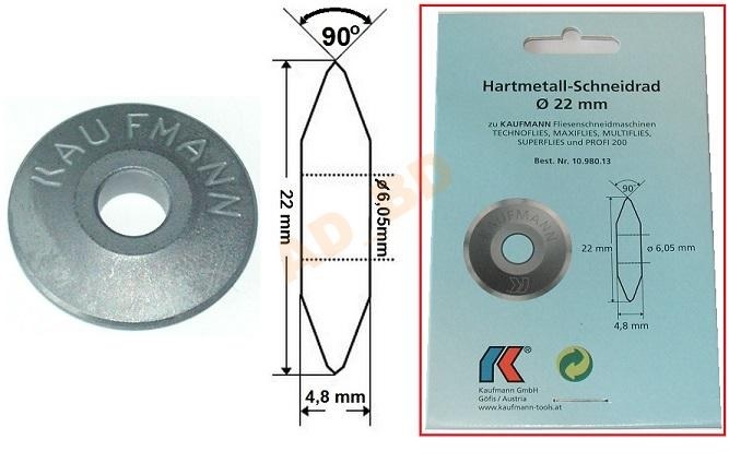 KAUFMANN Kółko tnące 22 mm do TopLine glazury Rodzaj nóż do płytek, glazury