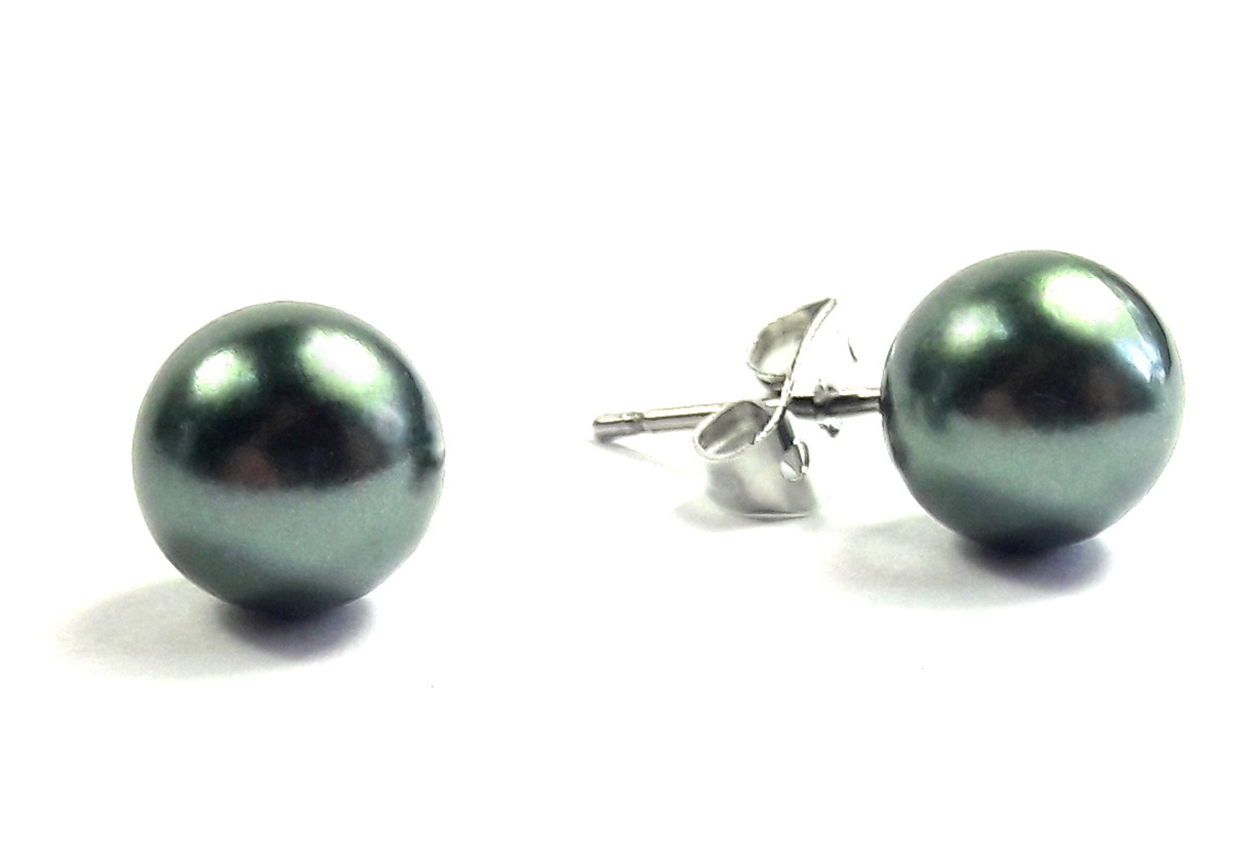 

Eleganckie kolczyki perełki 10 mm perła oliwkowa