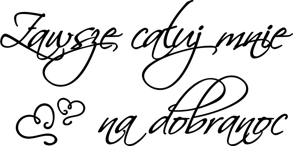 

Naklejka na ścianę cytat Całuj na dobranoc 50 cm
