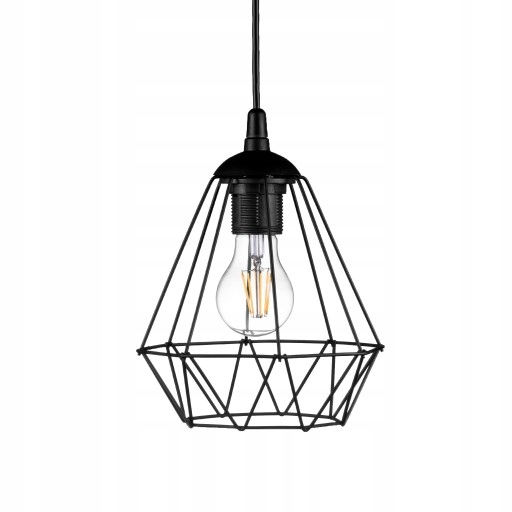 

Lampa wisząca sufitowa Diament Basket druciana cz.