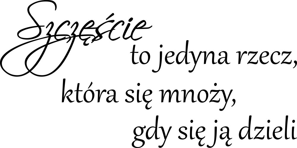 

Naklejka na ścianę Cytat Szczęście mnoży 140 cm