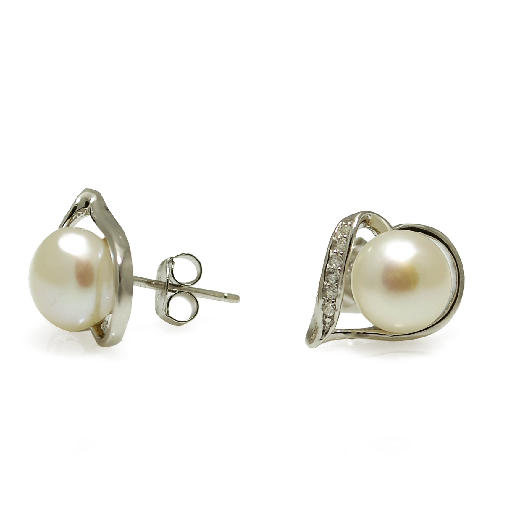 Svůdné Stříbrné Náušnice S Perlami A Srdcem