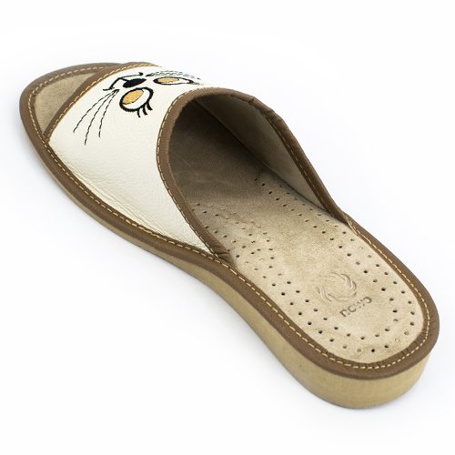 KLAPKI DAMSKIE SKÓRA WYPROFILOWANA WKŁADKA KAPCIE Kolor biały