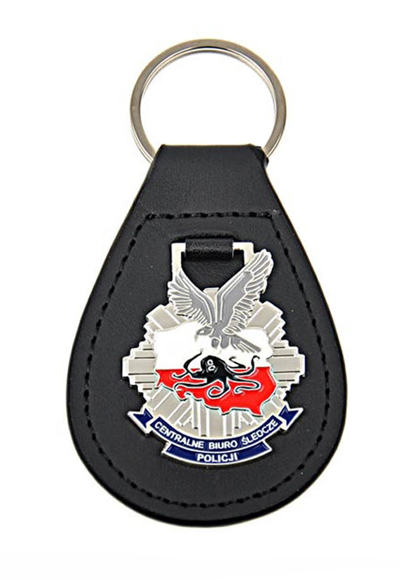 

Odznaka Cbś Policji Tłoczony brelok na skórce