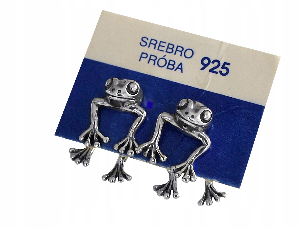 

Srebro 925 Kolczyki double Ruchome Żaby, Żabki