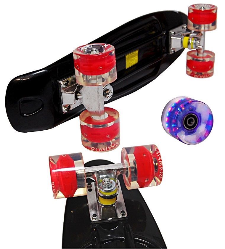 DESKOROLKA typu FISZKA GRAFFITI ŚWIECĄCE KOŁA led Szerokość decku 15 cm