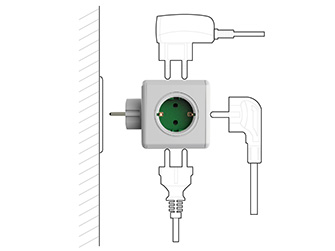 Listwa rozgałęźnik PowerCube Oryginal NIEBIESKI Maksymalne obciążenie 3680 W