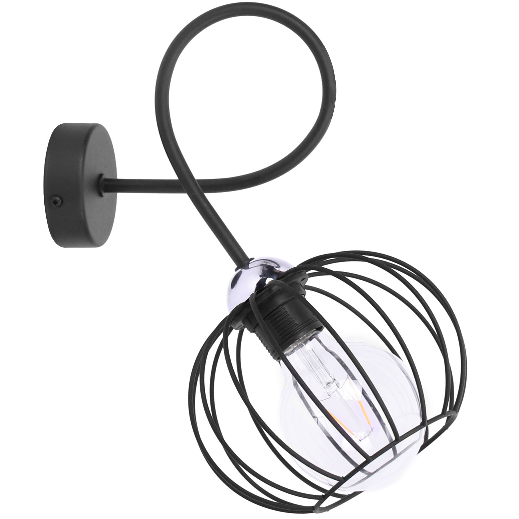 

Kinkiet Lampa Ścienna Loft Druciana Led Chrom E27