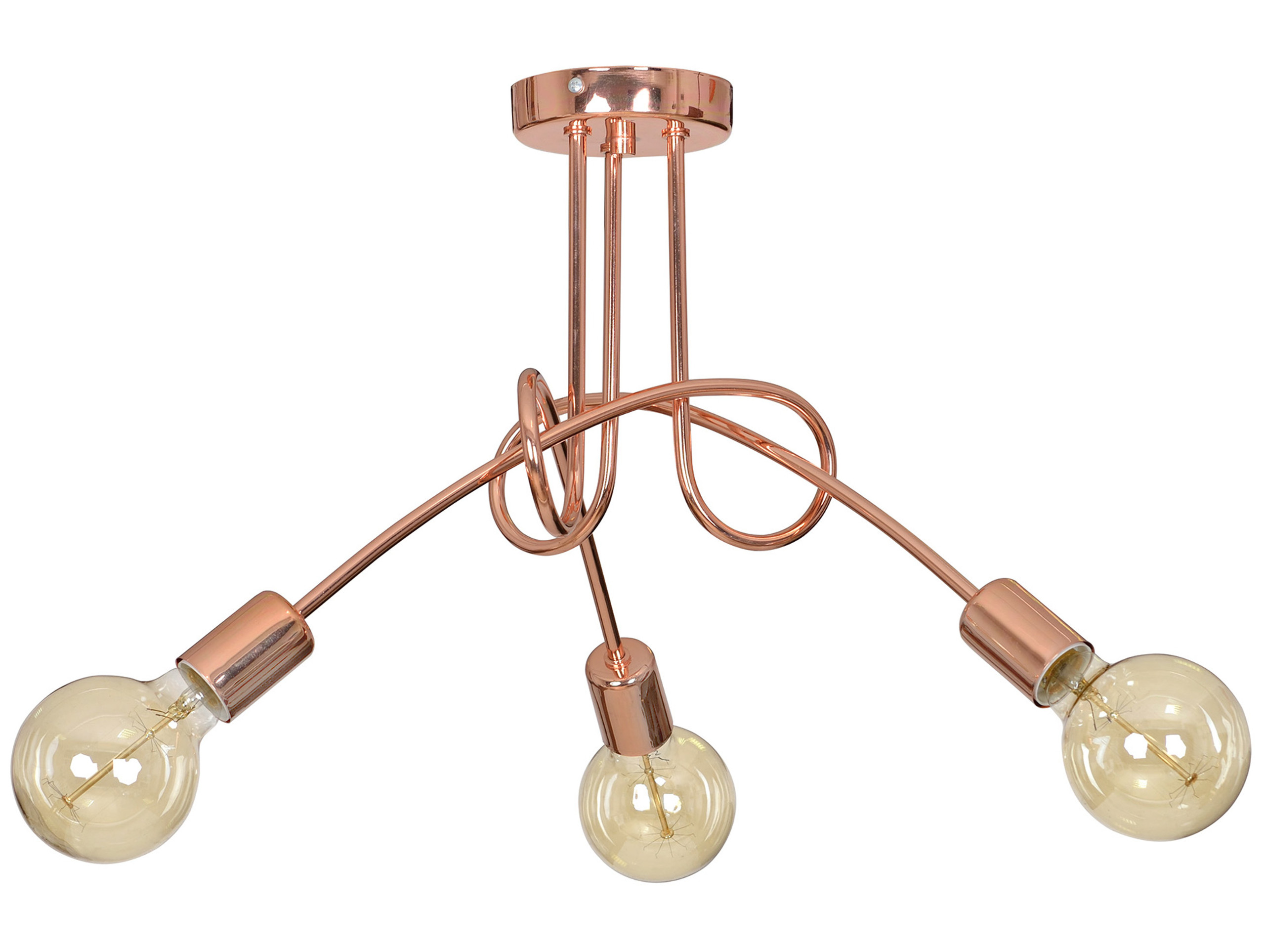 Moderná závesná lampa Edison Loft meď 3x60W