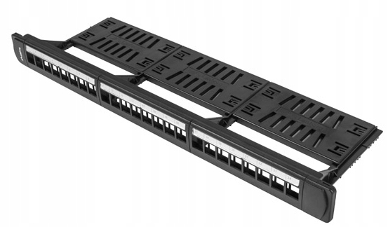 Patch Panel 19 24 1U czarny Pusty keystone Lanberg