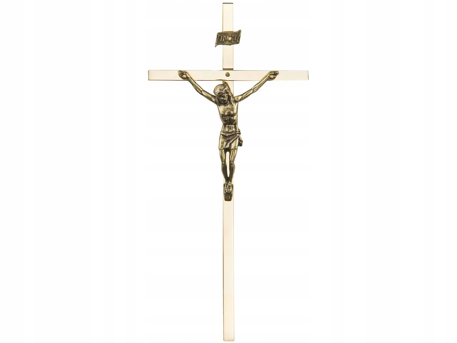 

Krzyż Wiszący Do Domu 18CM metalowy mosiądzowany