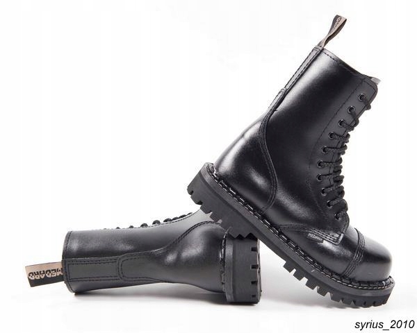 KULTOWE WYSOKIE GLANY STEEL-NOSE 067 CZARNY 39 Kolekcja GLANY