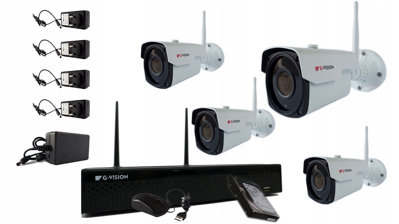 Bezdrátový Monitoring Wifi 4 Kamery Fhd 4MPx