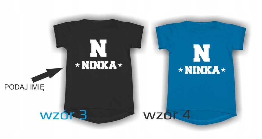 TUNIKA KOSZULKA Z TWOIM NADRUKIEM IMIĘ JAKOŚĆ! 92 Wiek dziecka 18 m +