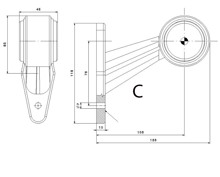 LAMPA LAMPKA OBRYSOWA DIODOWA LED ROGOWA 12/24V C Rodzaj lampy uniwersalna