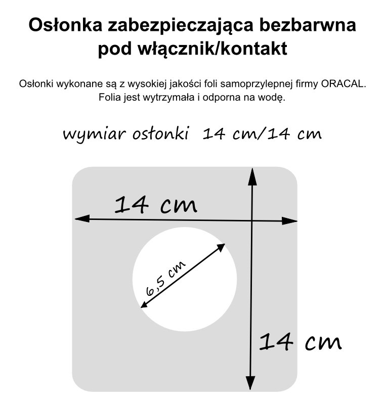 naklejka osłonka bezbarwna pod kontakty włącznik Bohater brak