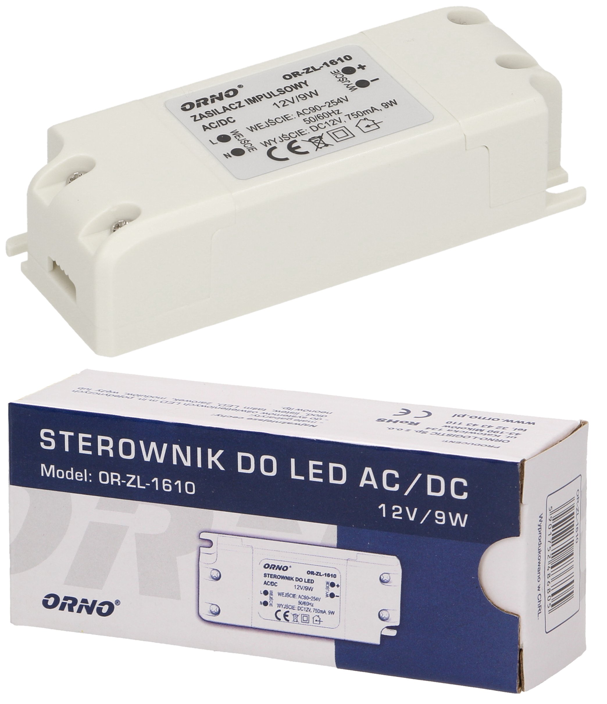 

Zasilacz do Led Ac/dc Taśm Led Orno 12V 9W 0,75A