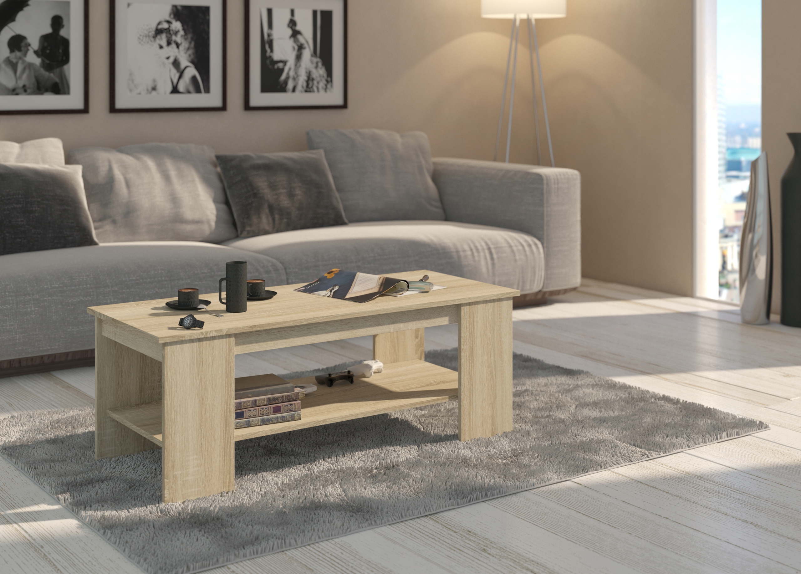 MEBLE STOLIK ŁAWA KAWOWA 120 PRODUKT PL A-4 SONOMA