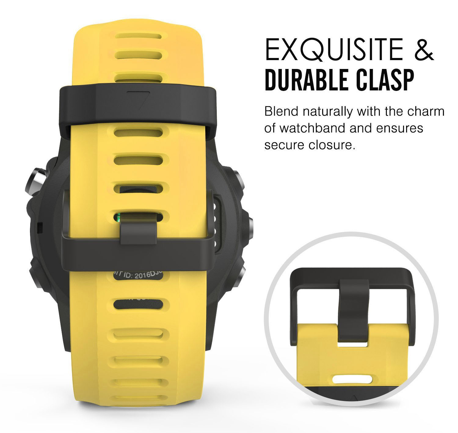 ŻÓŁTY Pasek Garmin FENIX 3HR Szerokość 26 mm