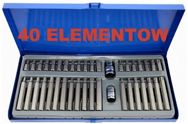 

40 el Zestaw Bitów Kluczy Bity Torx Hex Spline