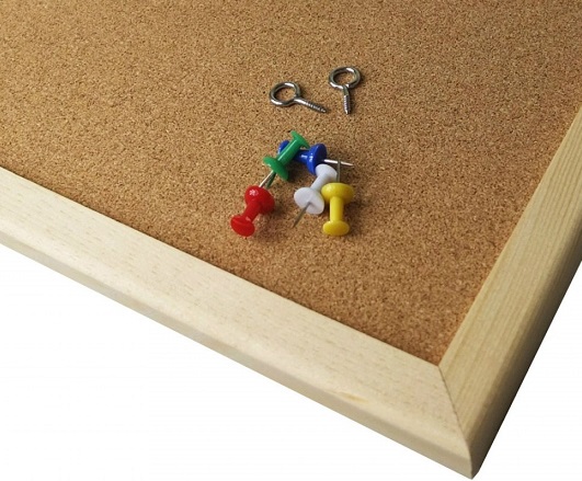 TABLICA KORKOWA 60x40 40x60 drewniana + Pinezki Szerokość produktu 60 cm