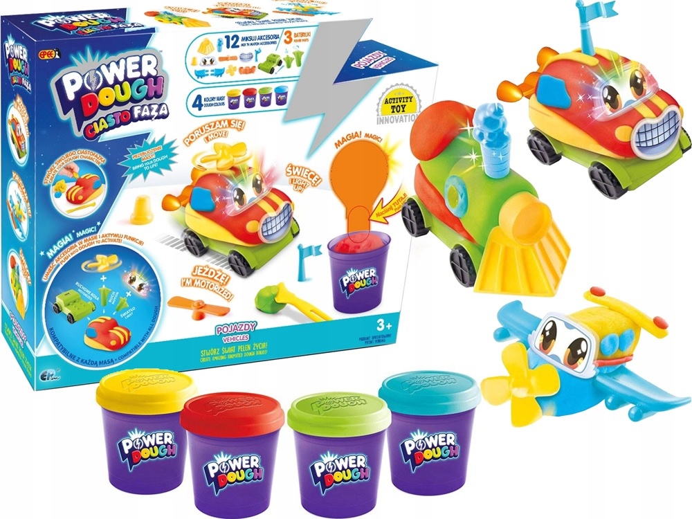

Ciastofaza Powerdough Zestaw Pojazdy Auta
