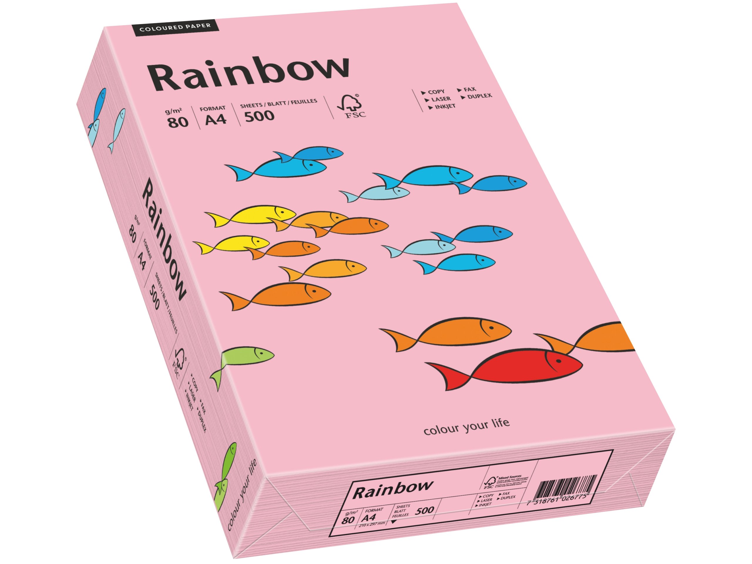 

Papier drukarki Rainbow A4 80g R55 różowy