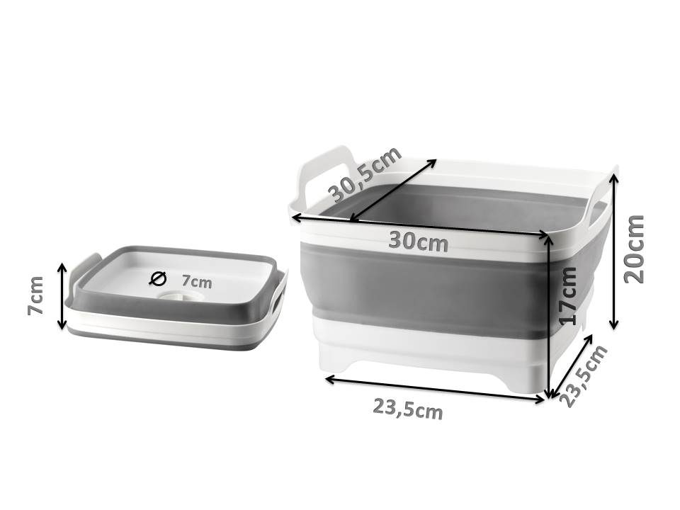 Zlew miska z odpływem składana 7L COMPACT 30,5x30x20cm Marka Galicja