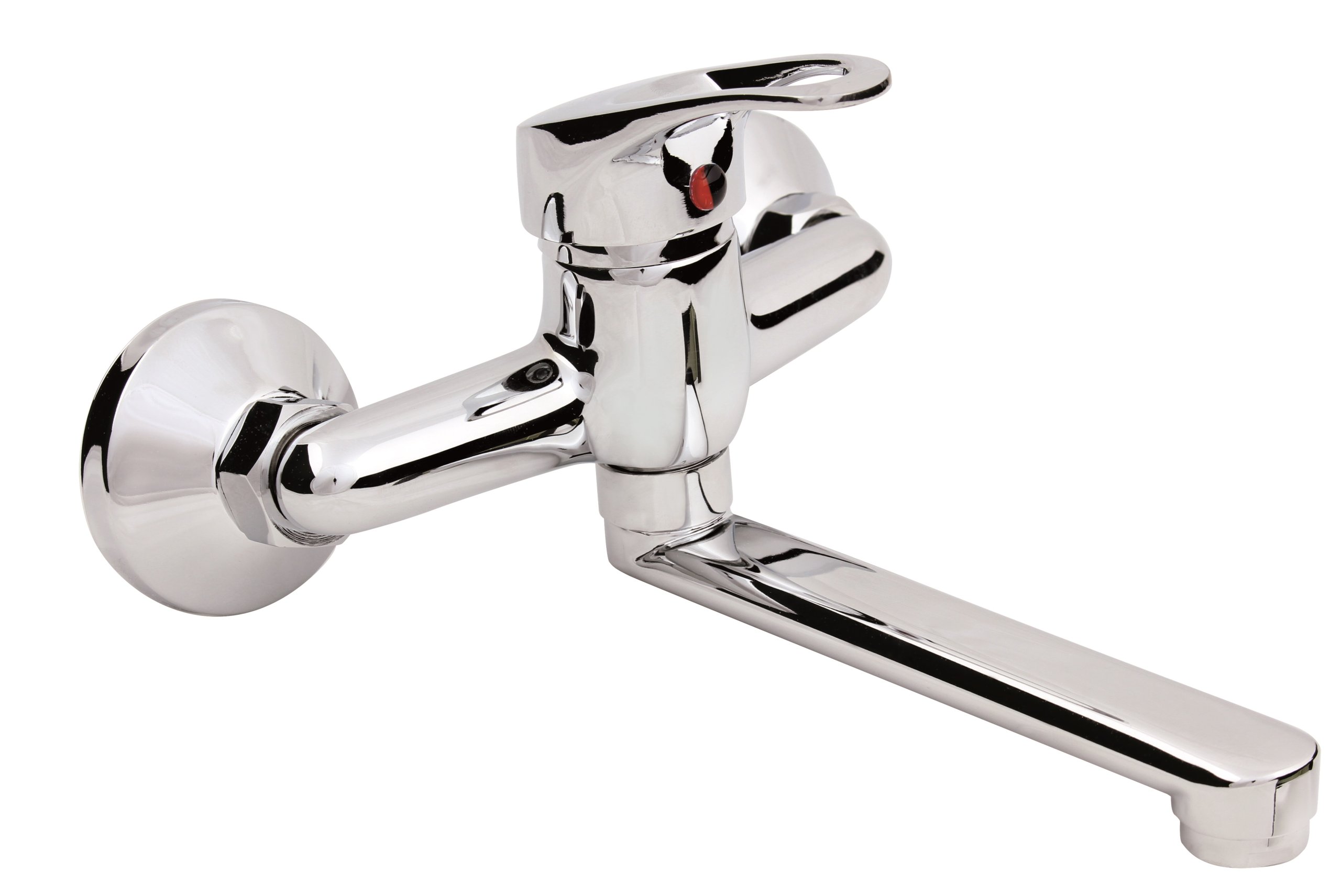 Bateria umywalkowa ścienna Hydroland Atut srebrny B392