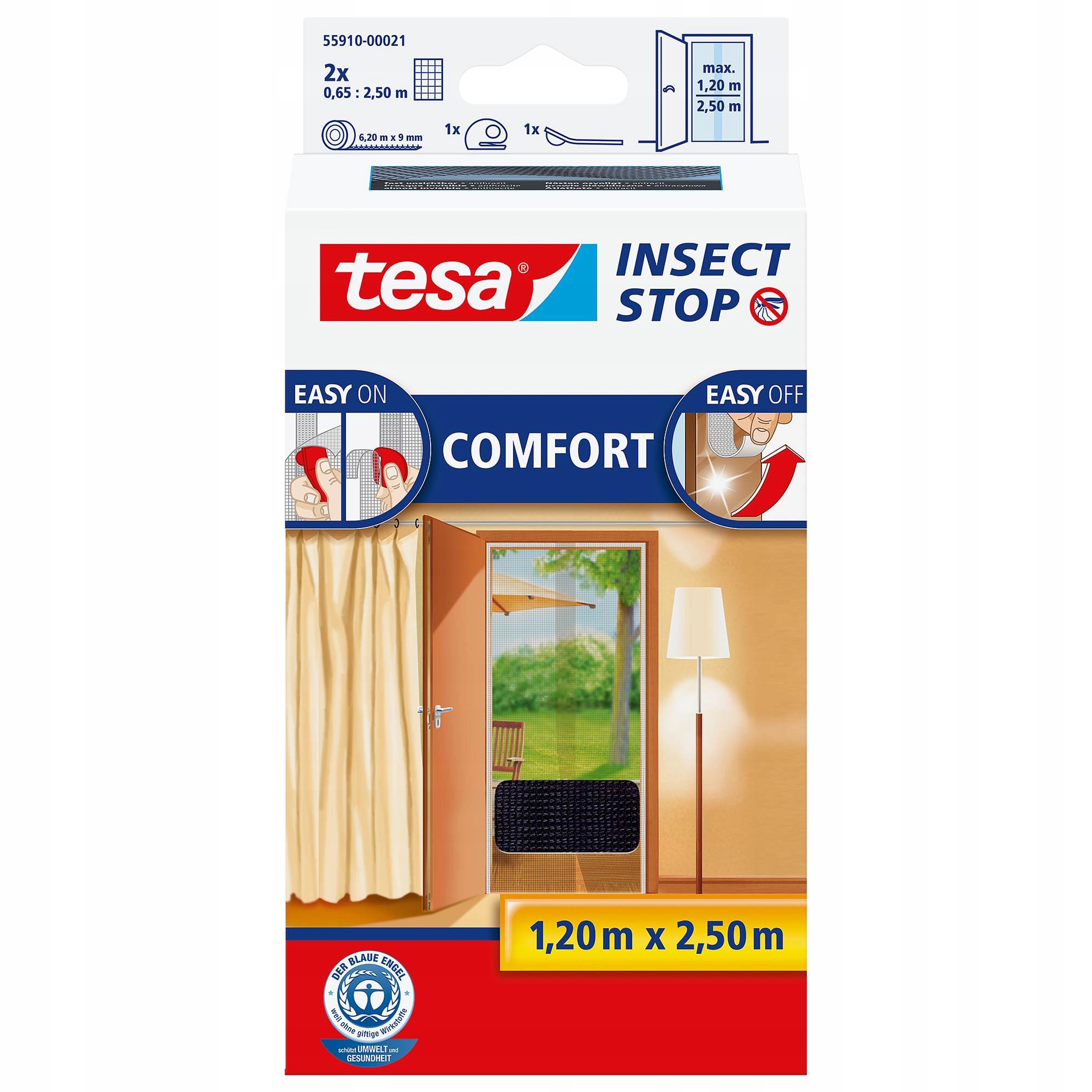 

Moskitiera do drzwi Tesa 120x250 1,2 x 2,5m Czarna