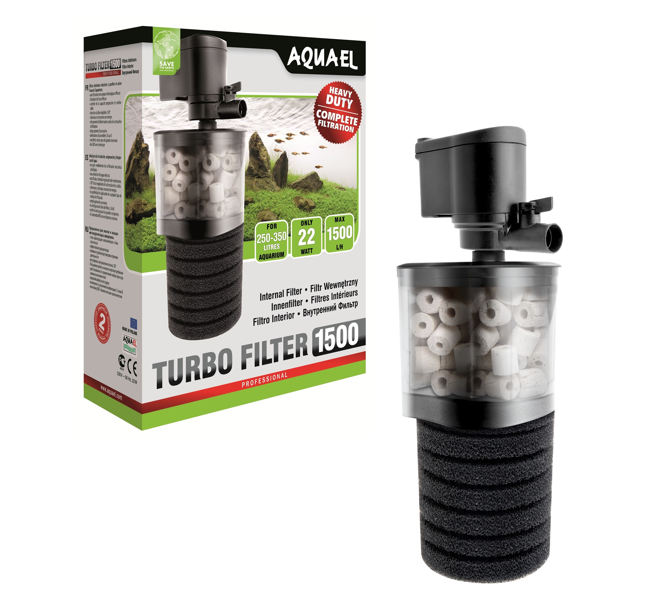 

Aquael Turbo 1500 filtr wewnętrzny z ceramiką