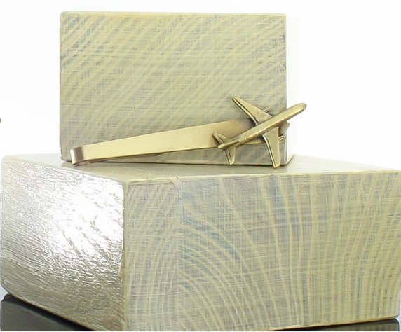 Prezent spinka do krawata mosiądz samolot boeing` Długość 57 mm