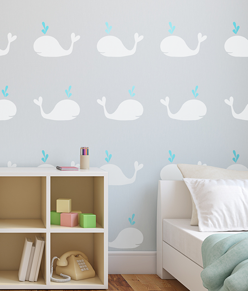 Whales - szablon malarski marynarski, wielorybki Marka Stencils