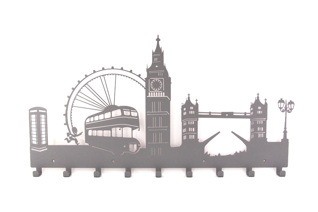 Věšáky na oblečení, klíče, oblečení na zeď do předsíně S Grafikou Města