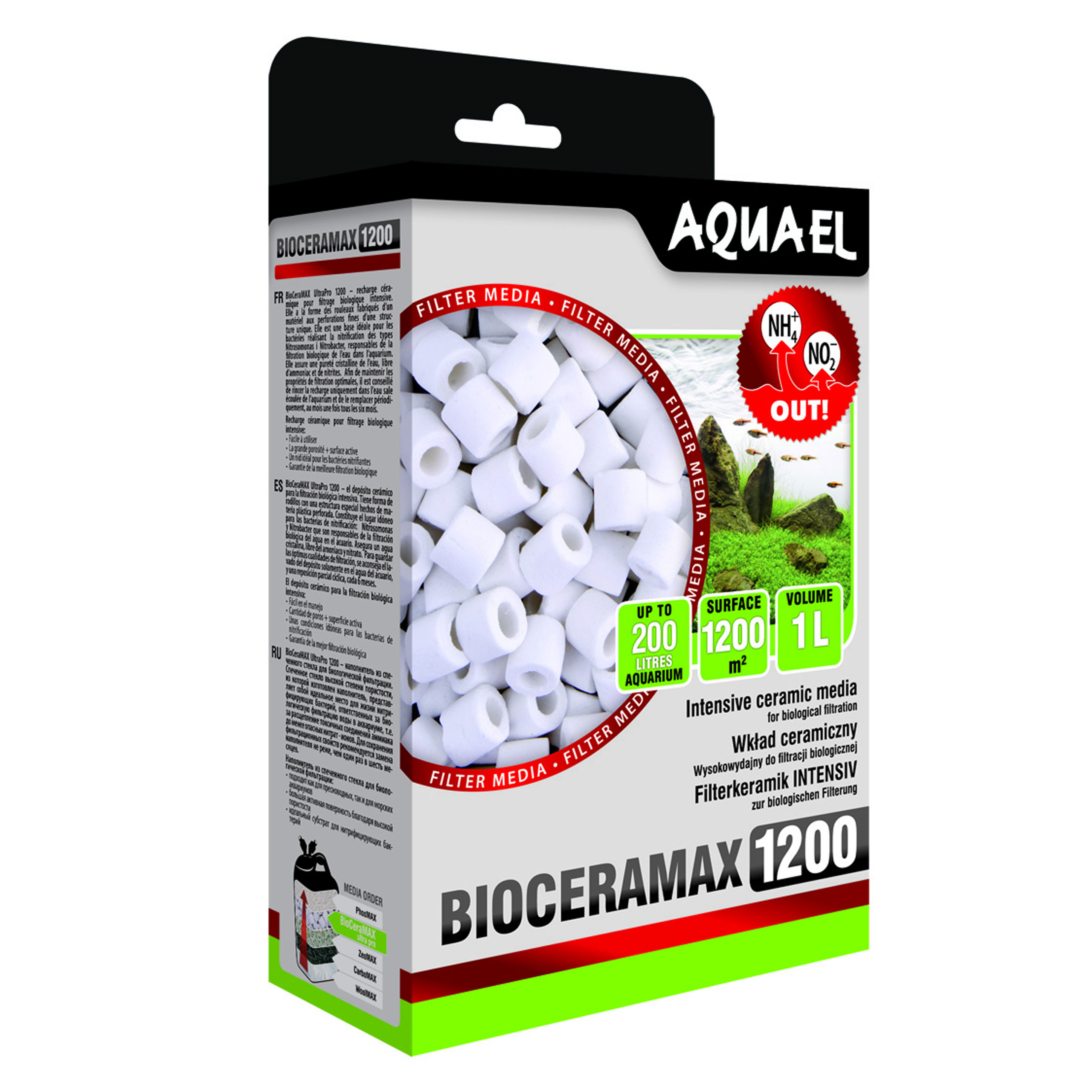 Levně 2x Aquael Bioceramax Ultrapro 1200 biologická náplň 1 L