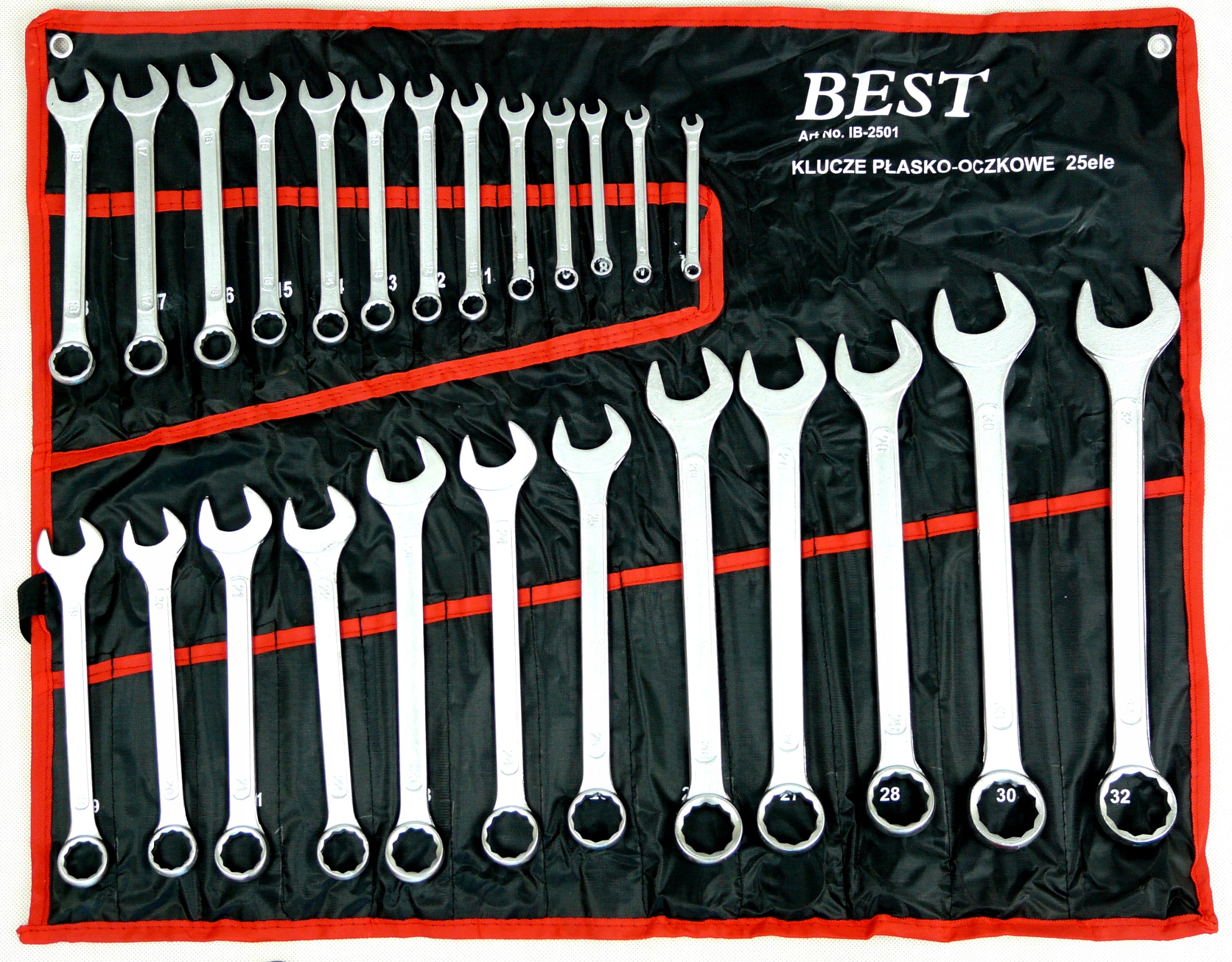 KLUCZE PLASKO OCZKOWE 6 32mm 25szt ZESTAW PLACHTA Mark Silver