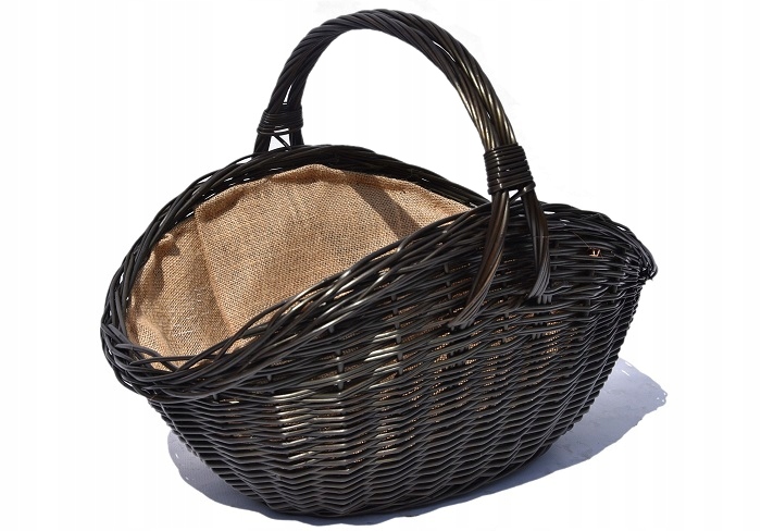 Proutěný košík na dřevo do krbu Hnědý XXL Jut