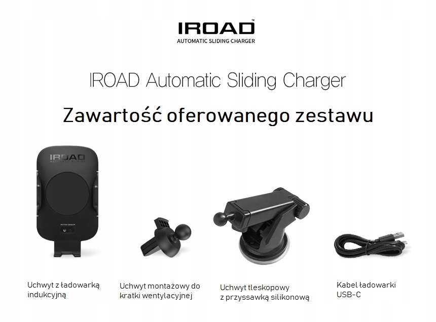 Uchwyt do auta z ładowarką Qi i czujnikiem ruchu 7793982057 Uchwyt do auta z ładowarką Qi i czujnikiem ruchu 7793982057