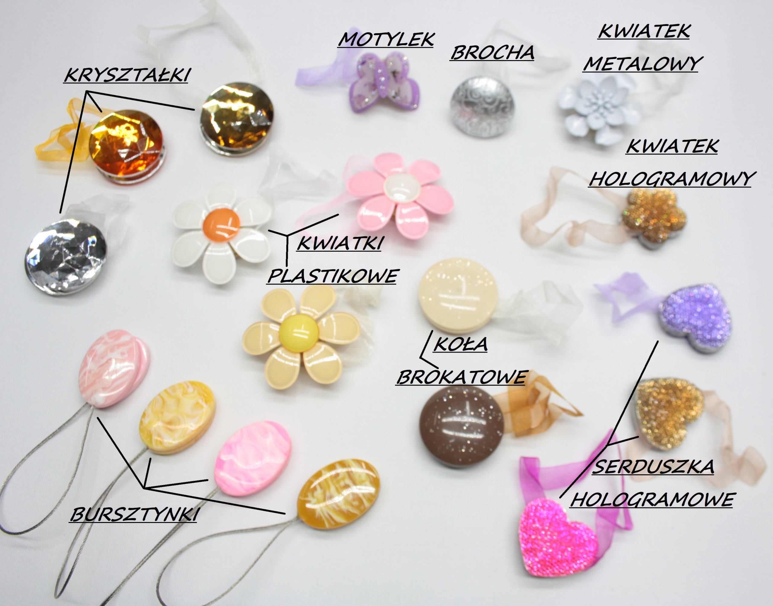 KLAMRY MAGNETYCZNE SPINKI ZASŁONY FIRANY KARNISZ:) Kod producenta 3311