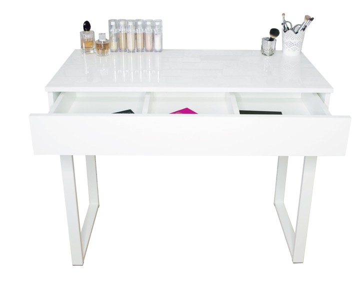 TOALETKA DO WIZAŻU POŁYSK Z SZUFLADĄ METALOWE NÓZK Liczba szuflad 1