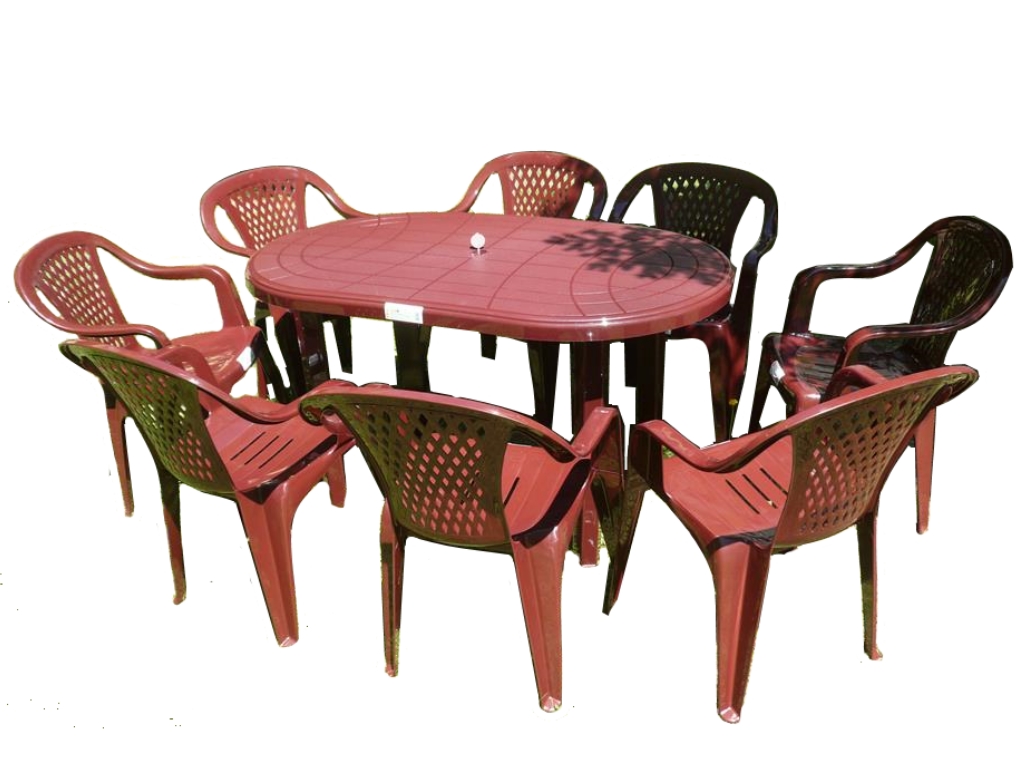 Набор пластиковой мебели. Комплект пластиковой мебели (стол Суматра "Sumatra" 1400х800 + 6 кресел "Ибица"). Комплект садовой мебели Bordo. Комплект садовой мебели 8 стульев силумин.